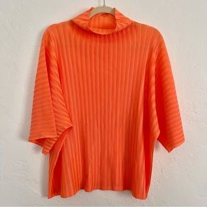 Issey Miyaki Pleats Please orange top